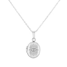 Load image into Gallery viewer, Cherished Bond - Evil Eye Locket Pendant - White Gold