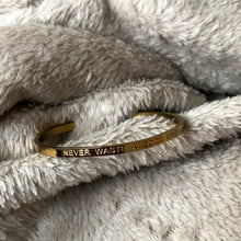 Load image into Gallery viewer, Never Waste A Good Crisis - Quote Bangle - (Gold)