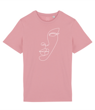Load image into Gallery viewer, Minimal Line Art Face Organic Cotton T-Shirt