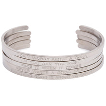 Load image into Gallery viewer, Silver Trio - Quote Bangles