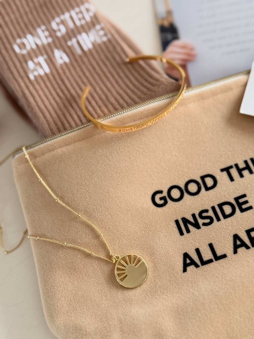 The Little Reminder Motivational Gift Set – Quote Socks, Pouch & Surprise Jewellery