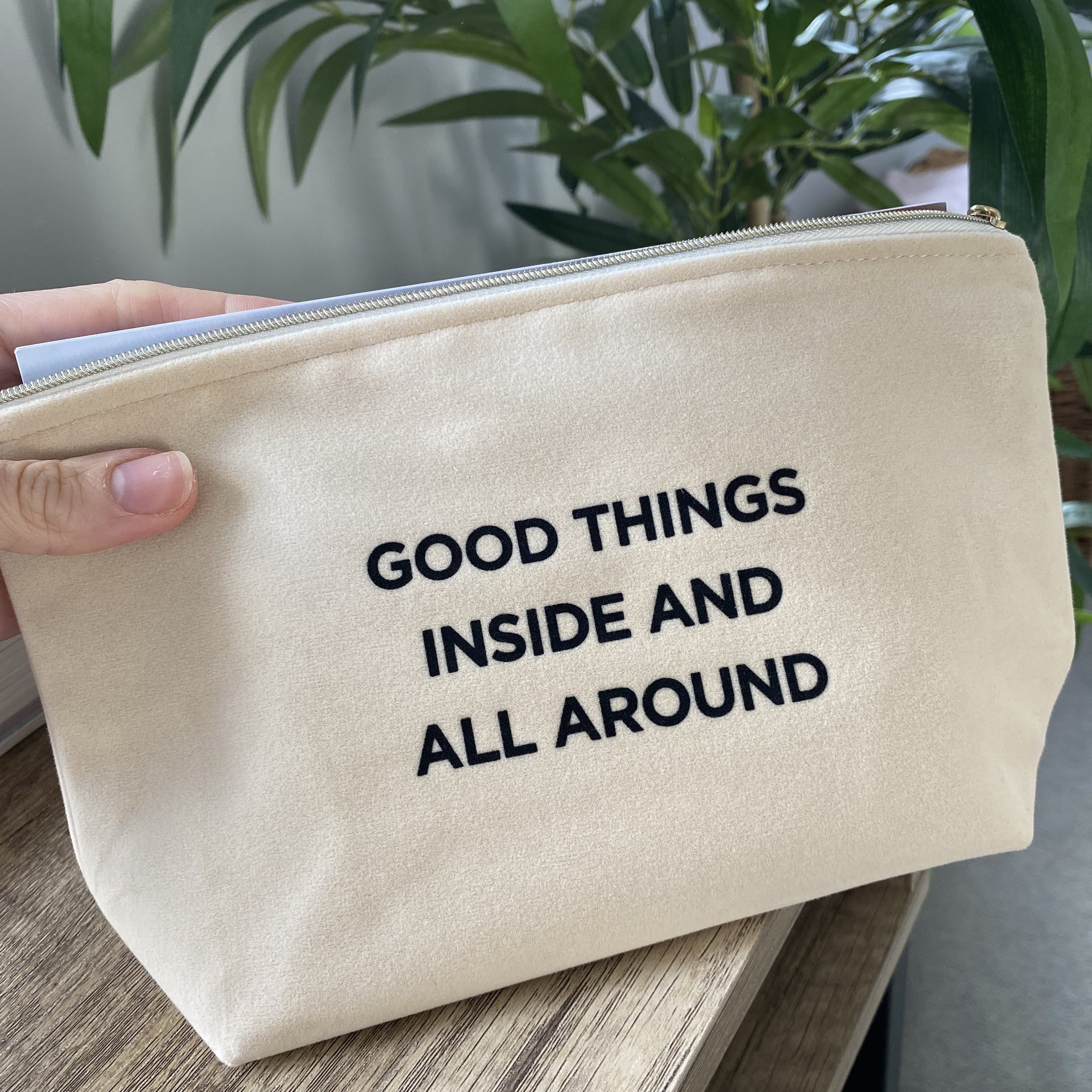 Positivity Pouch - Good Things Inside Slogan