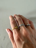 Smiley Ring - 18k Gold Plated & Silver