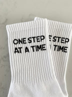 One Step at a Time - Slogan Crew Socks