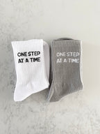 One Step at a Time - Slogan Crew Socks