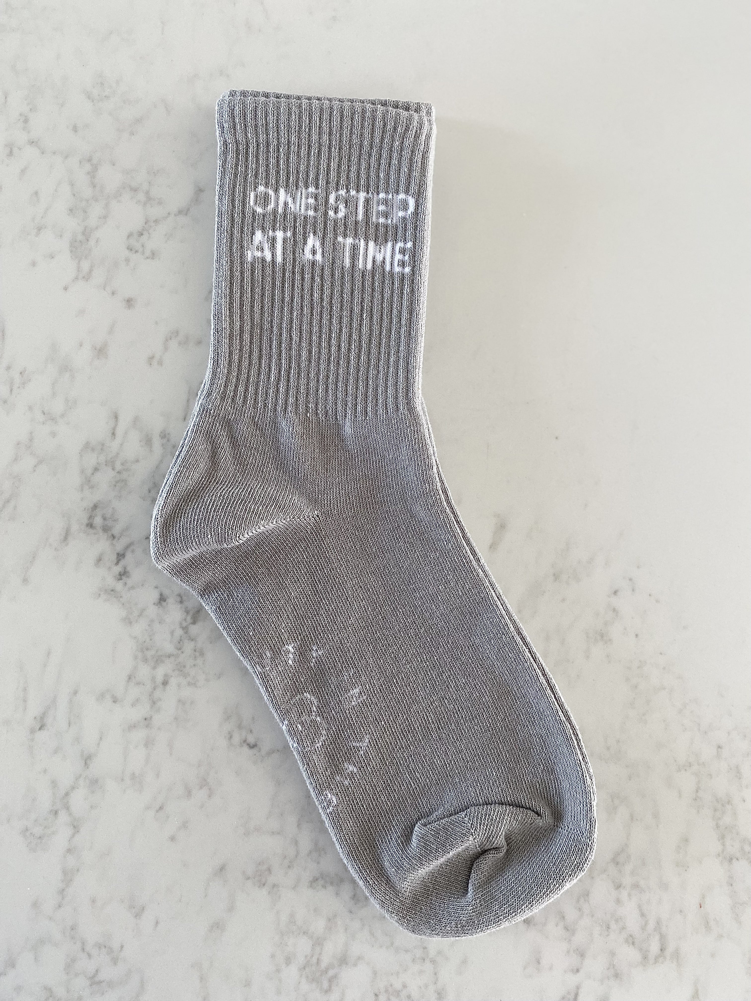 One Step at a Time - Slogan Crew Socks
