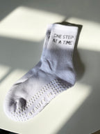 One Step at a Time - Grippy Slogan Crew Socks