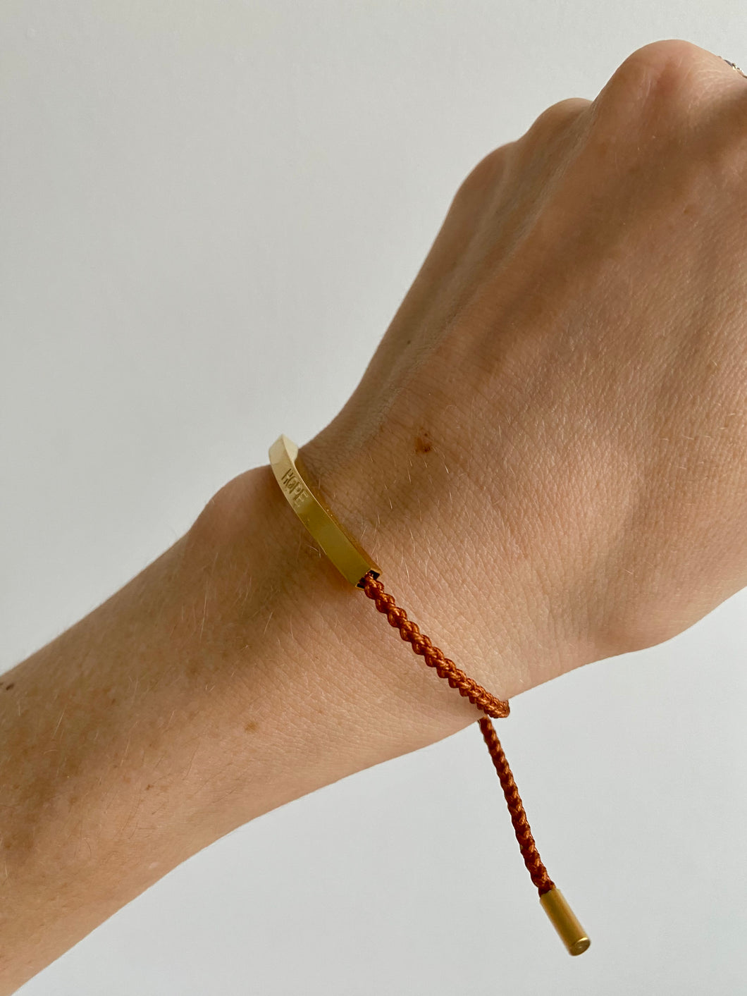 Hope Rope Bracelet - Burnt Red (Gold)