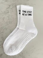 One Step at a Time - Grippy Slogan Crew Socks