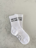 One Step at a Time - Slogan Crew Socks