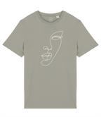 Minimal Line Art Face Organic Cotton T-Shirt