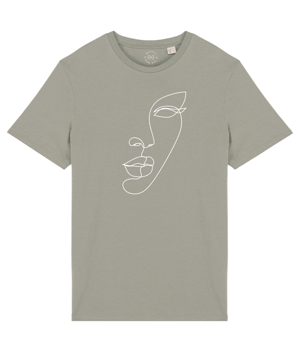 Minimal Line Art Face Organic Cotton T-Shirt