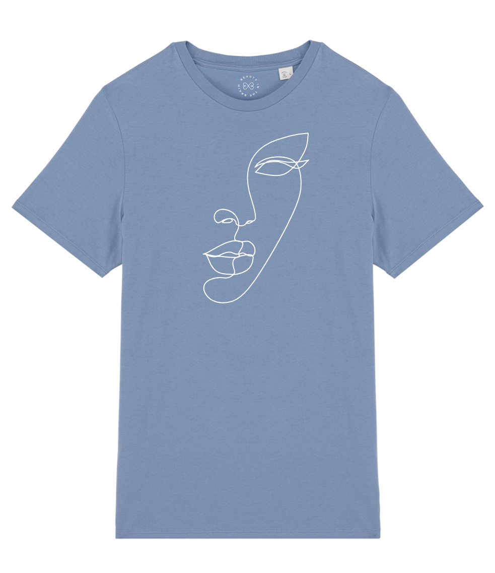Minimal Line Art Face Organic Cotton T-Shirt