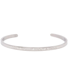 Load image into Gallery viewer, Don&#39;t Worry About a Thing - Quote Bangle (Silver)
