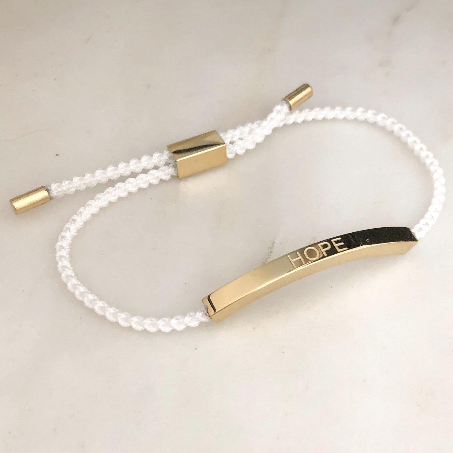 Hope Rope Bracelet - White (Gold)