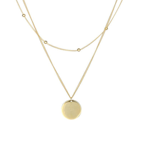 Layered Gold Coin Necklace