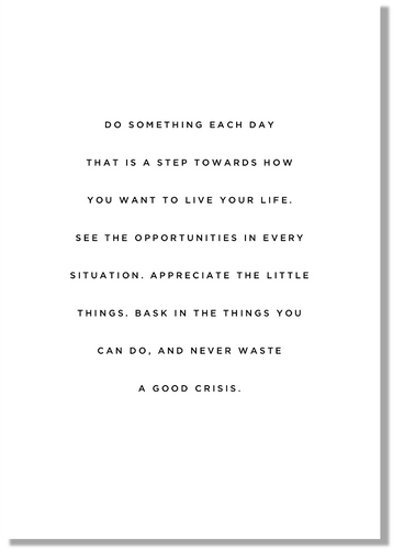 Never Waste A Good Crisis - Best of the Blog - Print