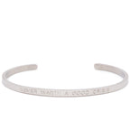 Never Waste A Good Crisis - Quote Bangle - (Silver)