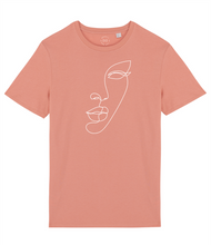 Load image into Gallery viewer, Minimal Line Art Face Organic Cotton T-Shirt
