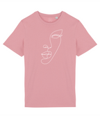 Minimal Line Art Face Organic Cotton T-Shirt