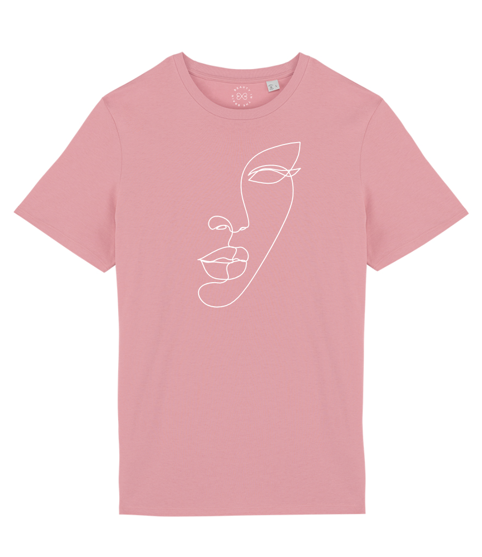 Minimal Line Art Face Organic Cotton T-Shirt