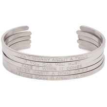 Load image into Gallery viewer, Silver Trio - Quote Bangles

