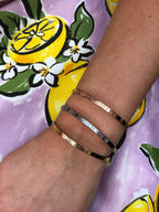 Something Good Is About To Happen - Quote Bangle - (Silver)
