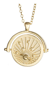 Universe Spinning Charm Necklace - Gold