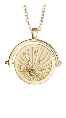 Universe Spinning Charm Necklace - Gold