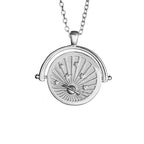 Universe Spinning Charm Necklace - Silver