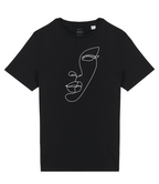 Minimal Line Art Face Organic Cotton T-Shirt