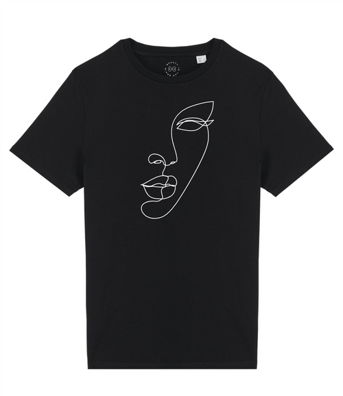Minimal Line Art Face Organic Cotton T-Shirt